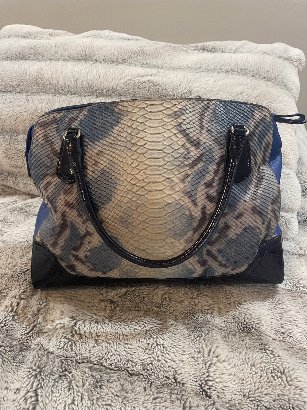 COACH POPPY EMBOSSED PYTHON LARGE FLAP SATCHEL - Picture 5 of 13